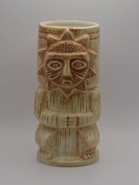 BarConic Brown and White 6.25 inch Tiki (Tiki Sun God)